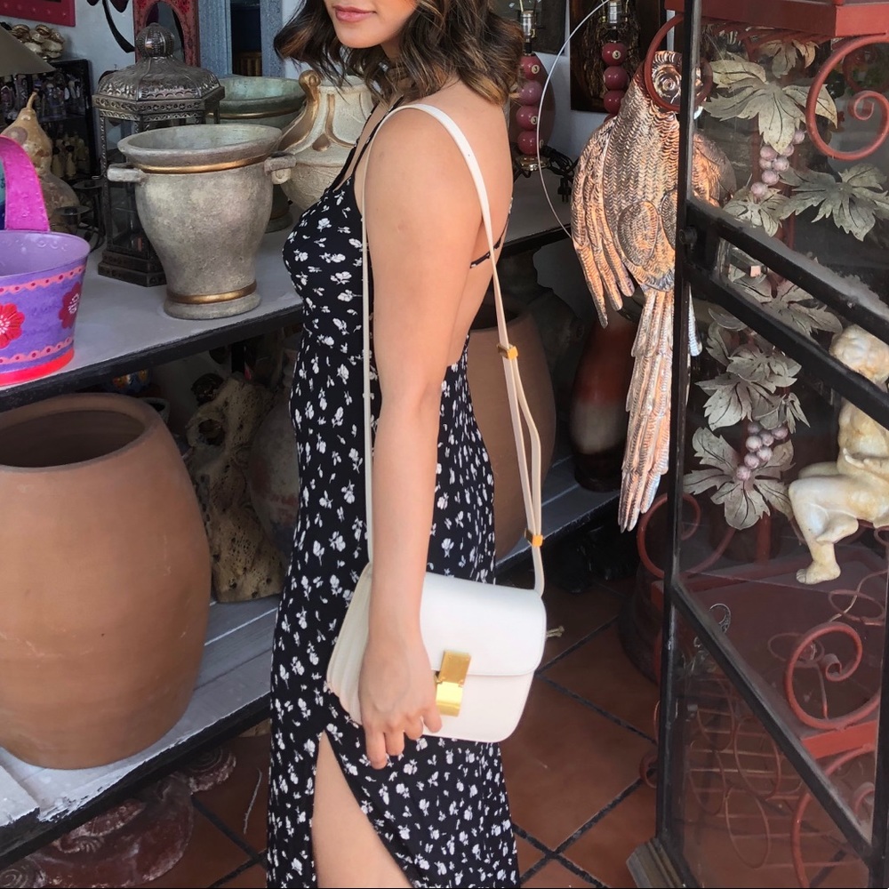 Reformation Maxi Floral Black Dress